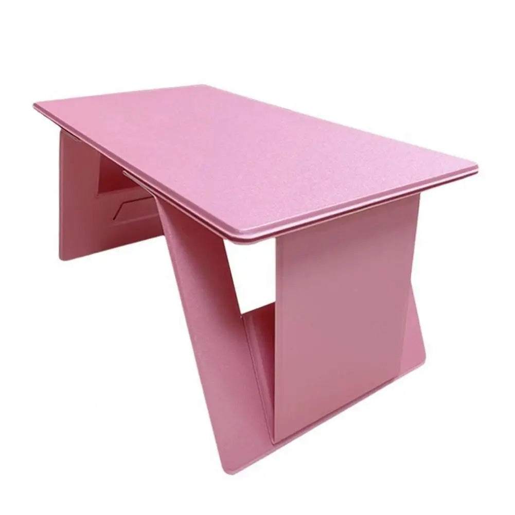 Compact Magnetic Laptop Stand – Wood & Leather