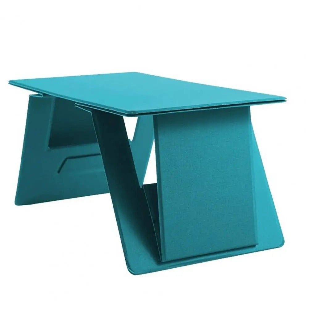 Compact Magnetic Laptop Stand – Wood & Leather