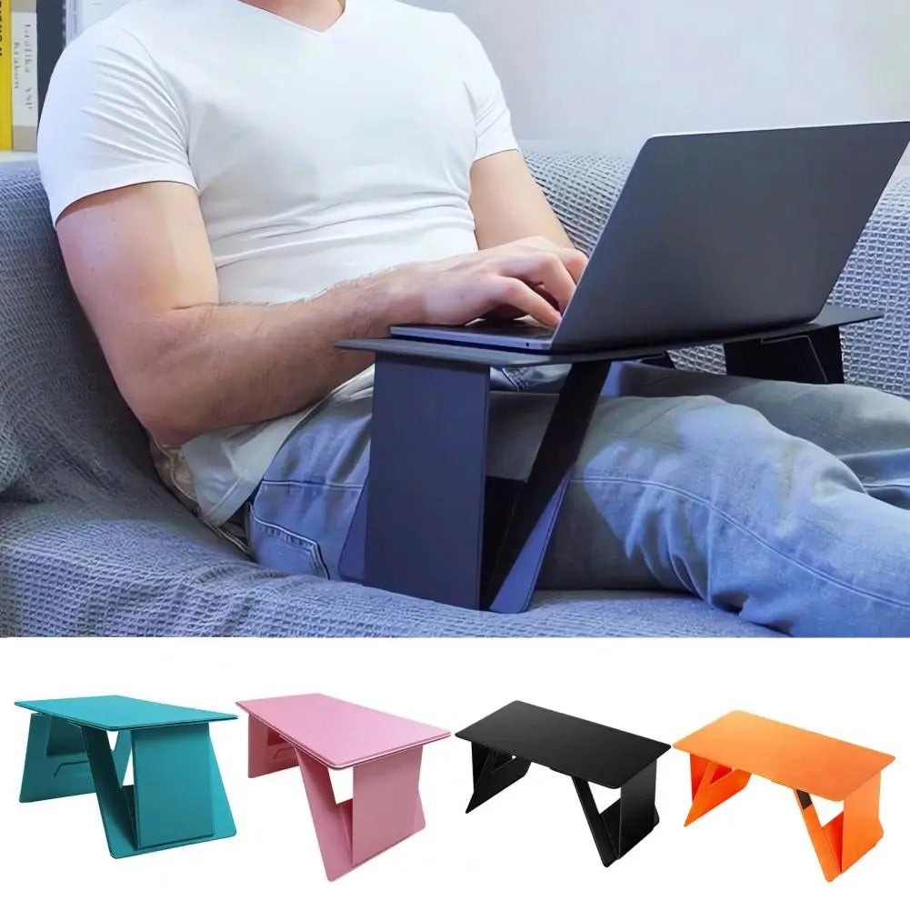 Compact Magnetic Laptop Stand – Wood & Leather