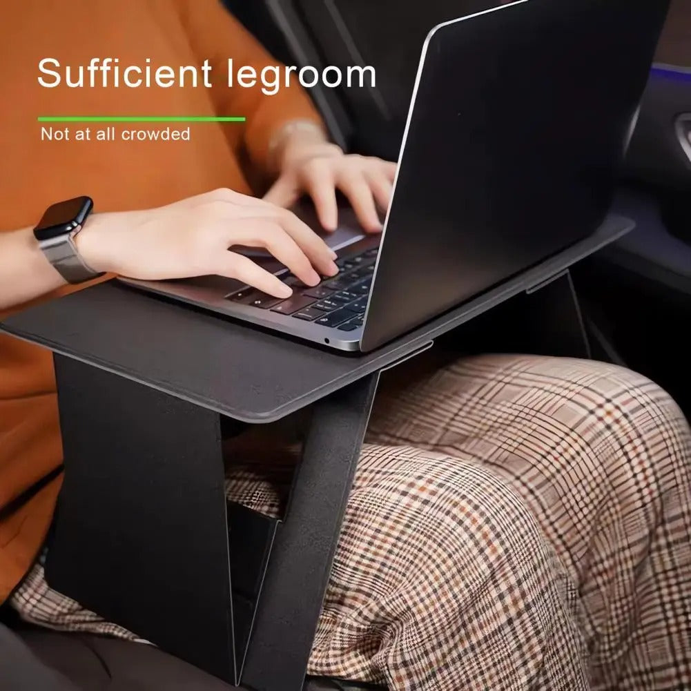 Compact Magnetic Laptop Stand – Wood & Leather